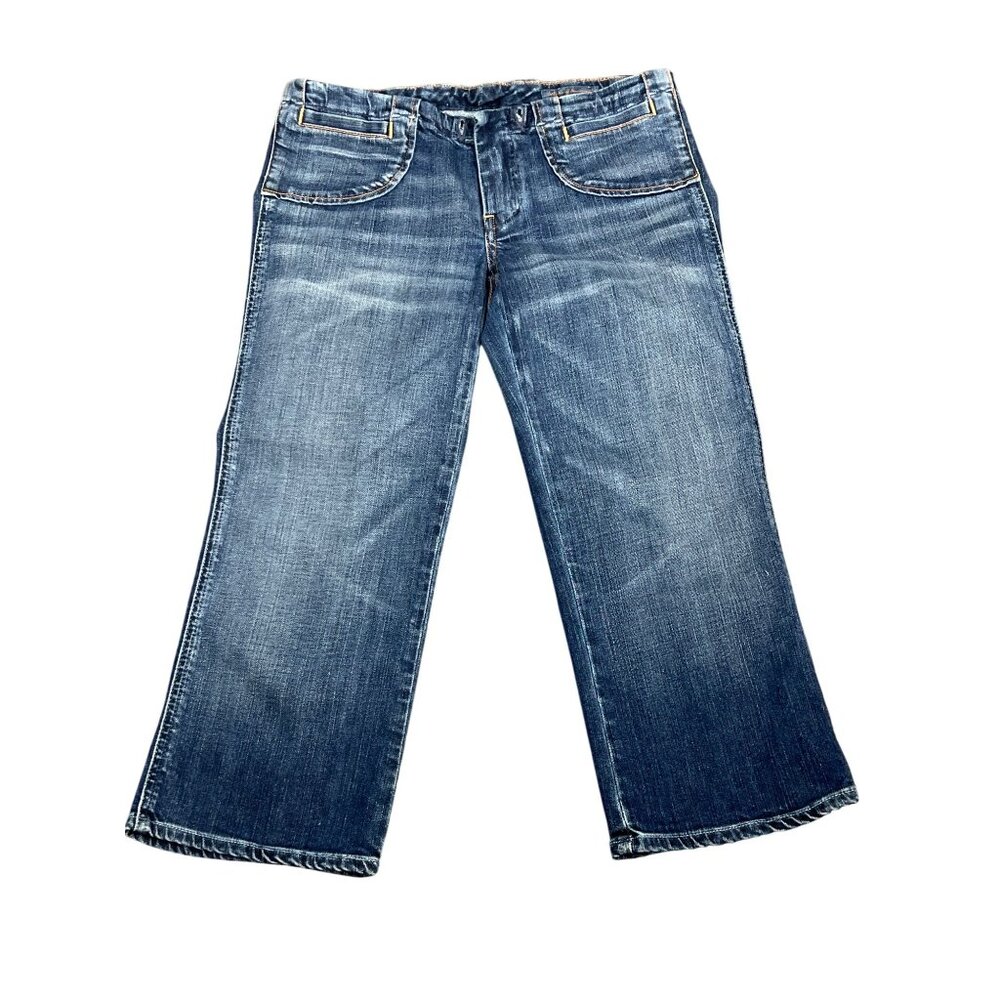 CITIZENS OF HUMANITY Drawstring Cropped Jeans in Mykonos Blue Sz 25 Cut #2716